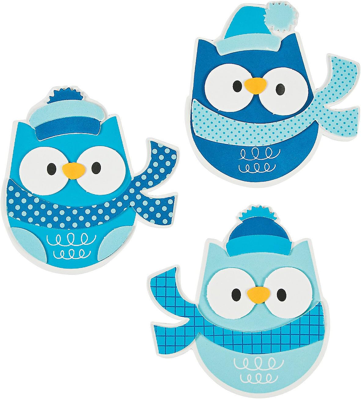 Foam Winter Owl Magnet Craft Kit - Makes 12 - Crafts for Kids and Fun Home Activities