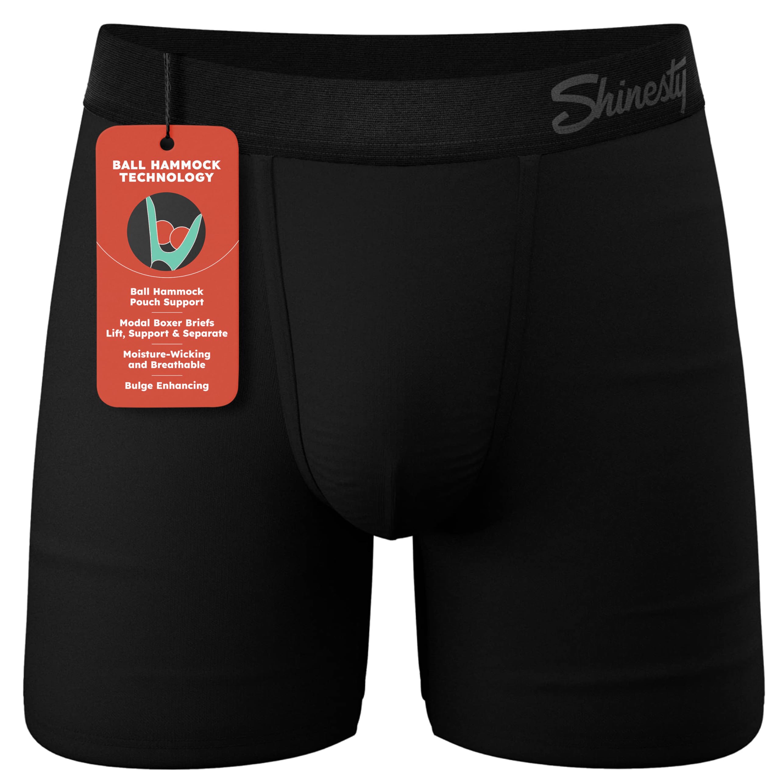 Ball Hammock Mens Underwear with Pouch | Mens Large Boxer Briefs Flyless | US Large Black