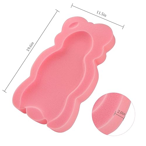 Miniatura 6 de KECUCO Cojín de baño para bebé tapete de baño para bebé esponja de baño para bebé esponja de baño para bebés recién nacidos rosa estilo 4