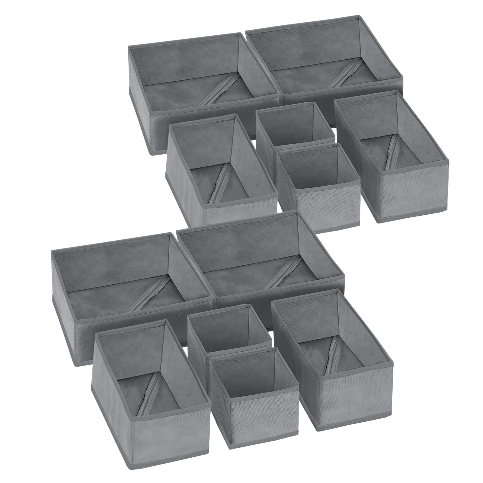 Felibeaco Juego de 12 organizadores plegables para cajones de ropa, cajones de tela, divisores, organizadores de almacenamiento de ropa para ropa interior, sujetadores, lencería, bragas, calcetines,