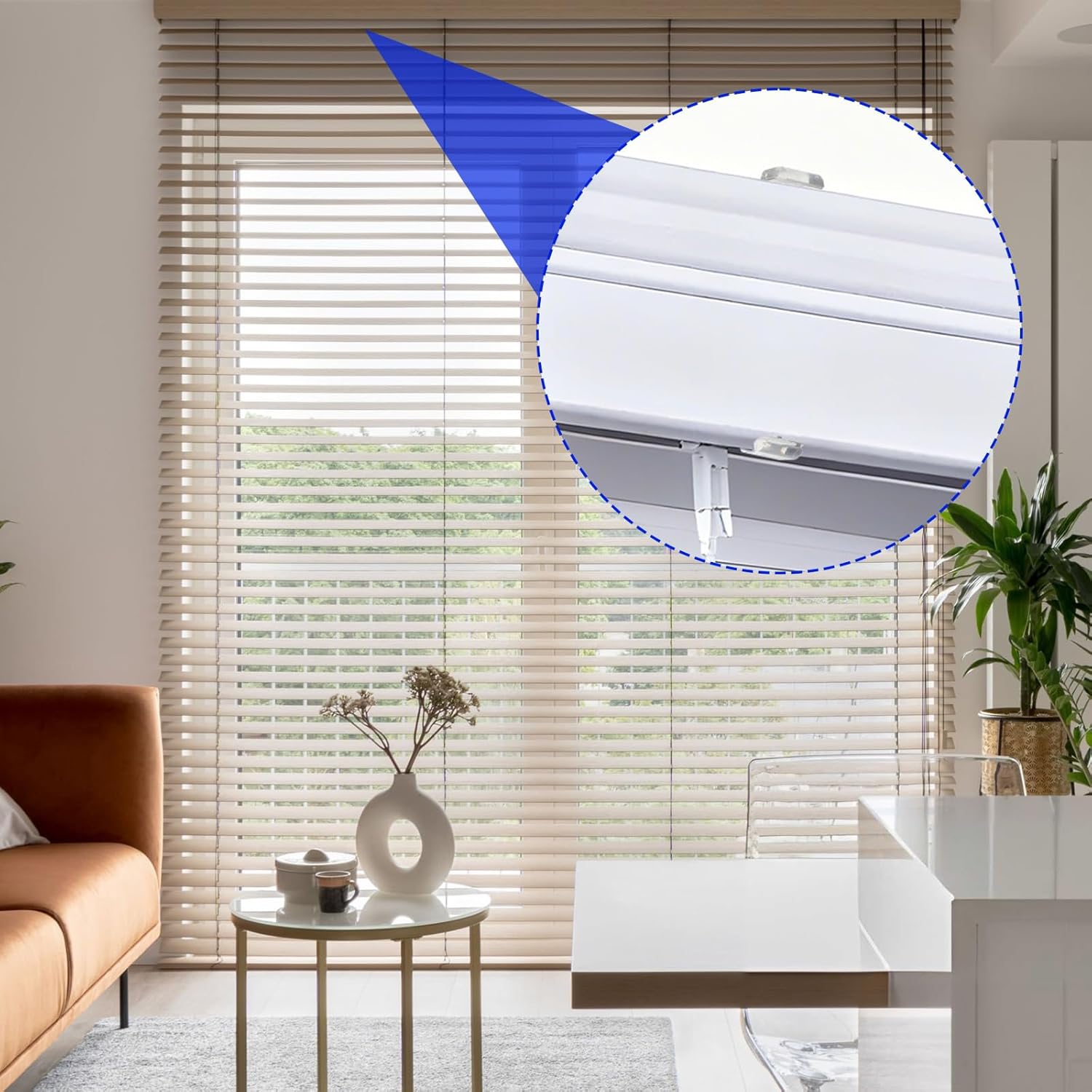 Valance Clips for Blinds, 12 Pcs Clear Plastic Window Blinds Hidden Clip Valance Clips, Easy Installation for Horizontal Blind