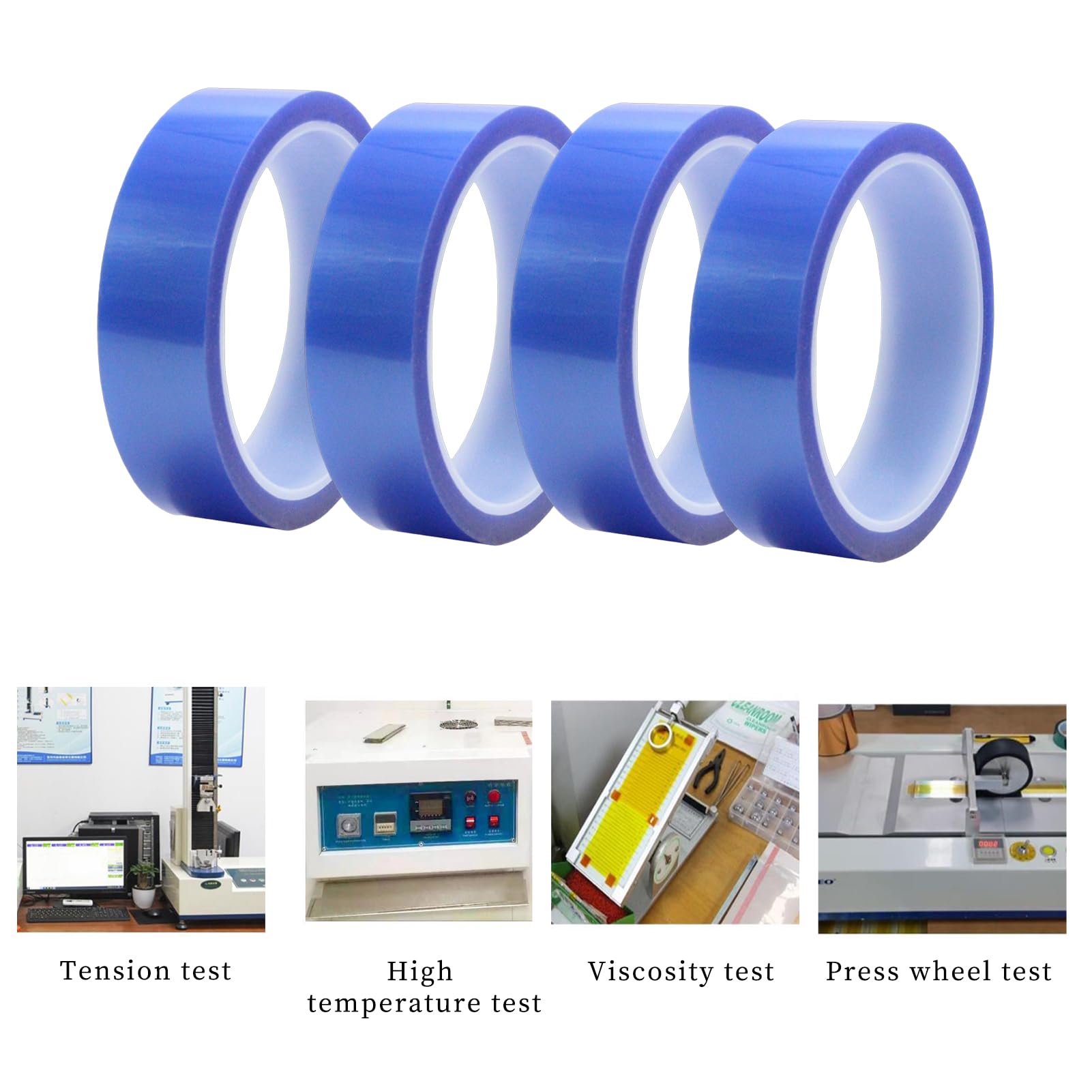 Ktxaby Hochtemperatur-Klebeband - 4 Rollen Polyimidband 10mm X 33m Braun