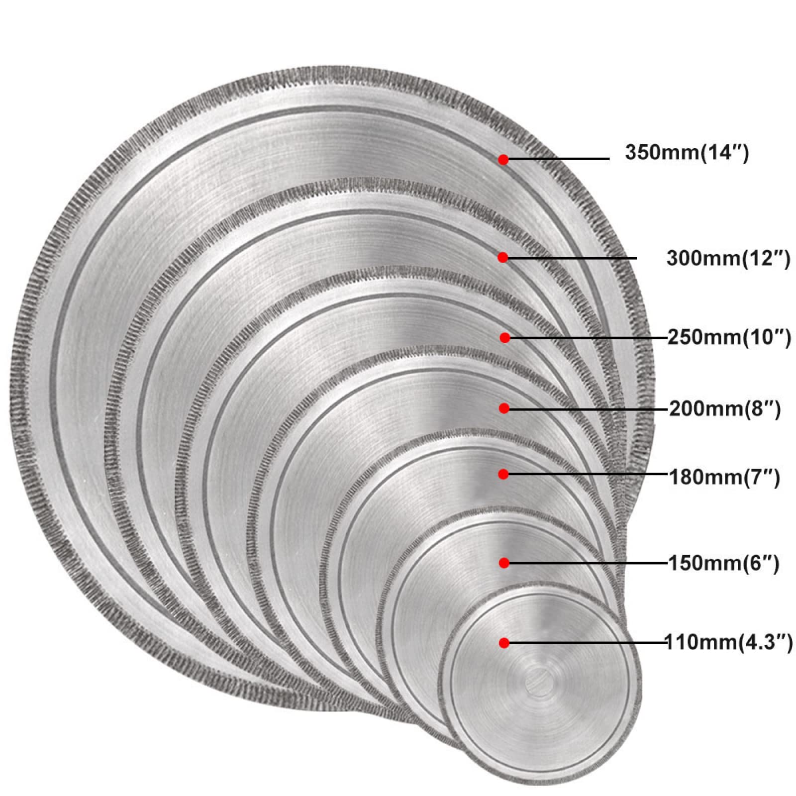 Diamentowa tarcza szlifierska do szlifierek, 6''-14'' Diamentowa tarcza tnąca, ostrza do piły lamówkowej, supercienkie tarcze tnące do obróbki szkła kryształowego i jadeitu(350x25x1.5mm)