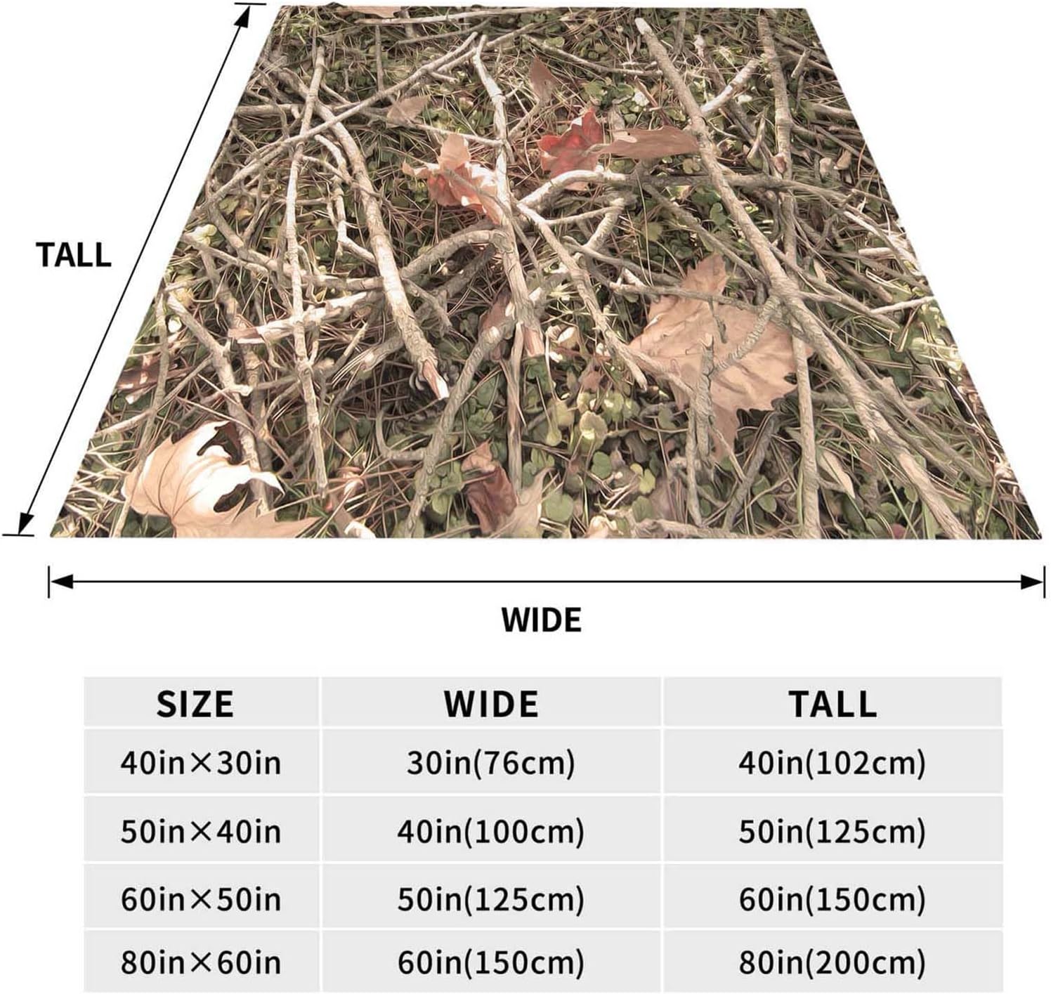 Throw Blanket 30x40 Inch,Camouflage Camo Forest Cozy Soft Lightweight Fuzzy Flannel Blanket 40x30 Inch Suitable for Couch Bed Sofa Living Room in All Seasons - Image 4