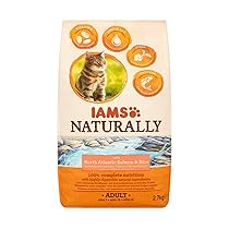 Iams Naturally cibo secco per gatti con salmone e riso – Cibo secco completo e bilanciato con ingredienti naturali, 2,7 kg