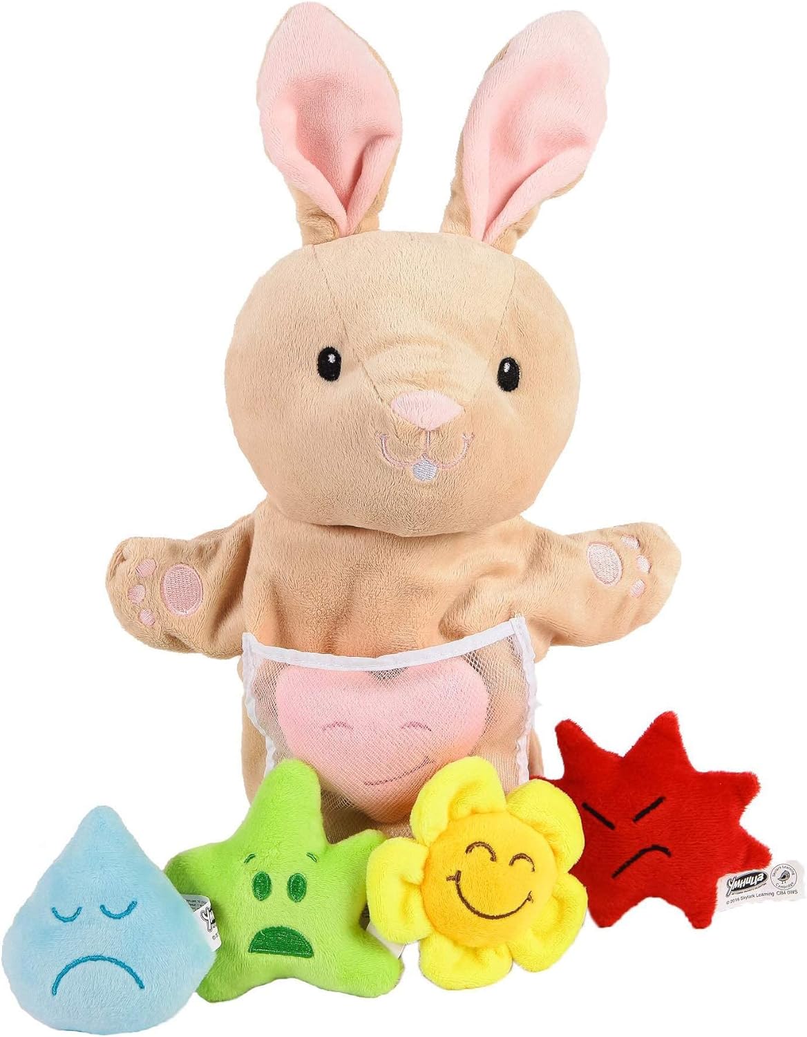 My First Emotions Robbie the Rabbit Hand Puppet and Squeezy Toys Set