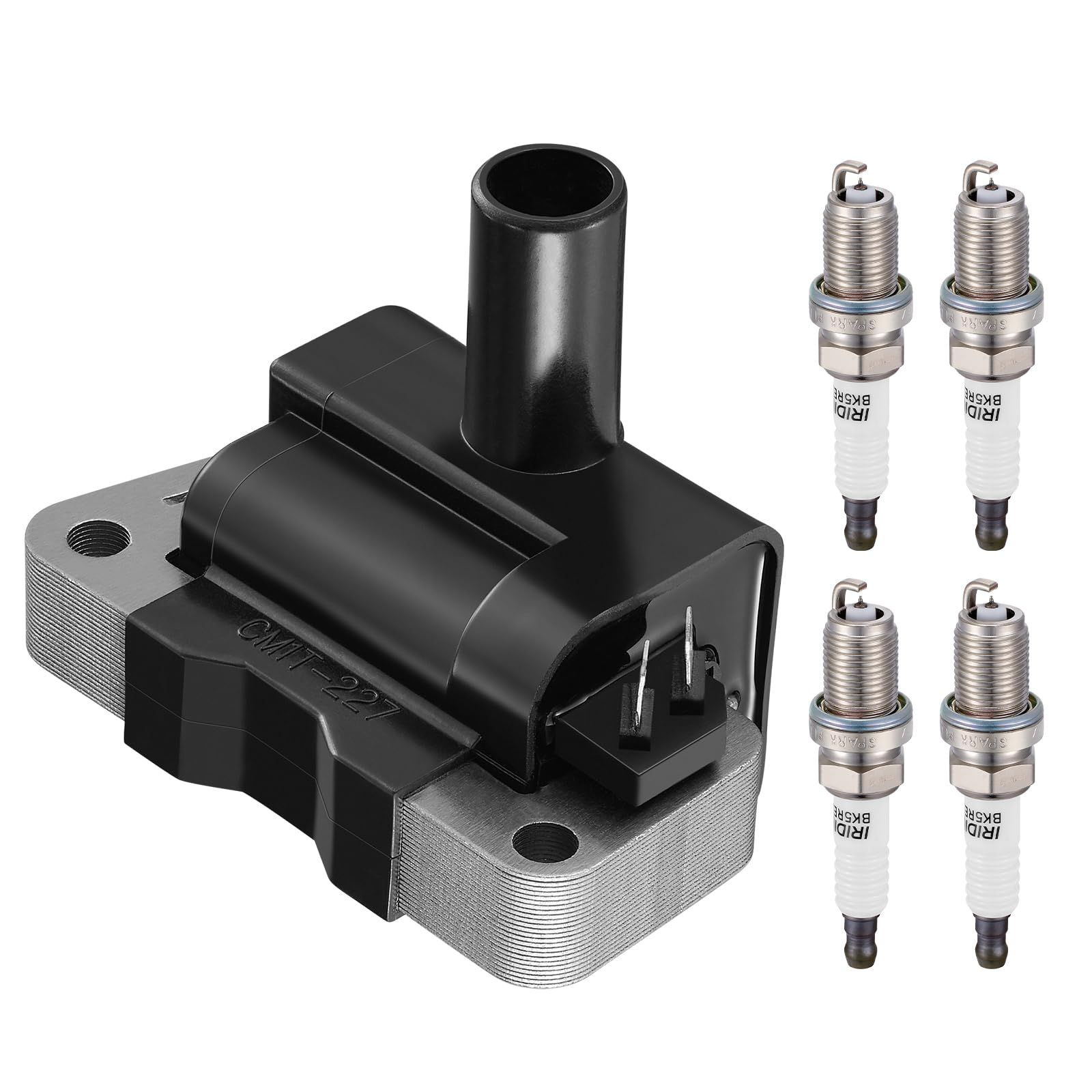 BDFHYK 1 Ignition Coil Pack UF731 and 4 Iridium Spark Plug 7090 Compatible with Nissan 2001-2004 Frontier, 1996-1999 Sentra l4 1.6L 2.4L Coil for UF731 C903 5C1661 CMIT227