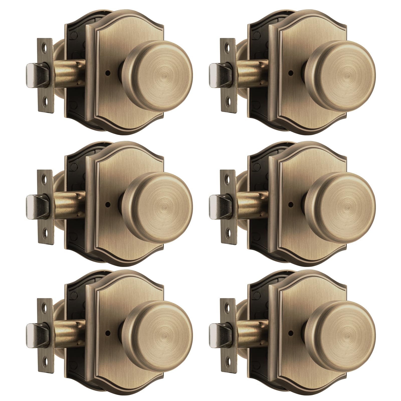 Black Privacy Door Knob with Push Lock - FREE SHIPPING -17