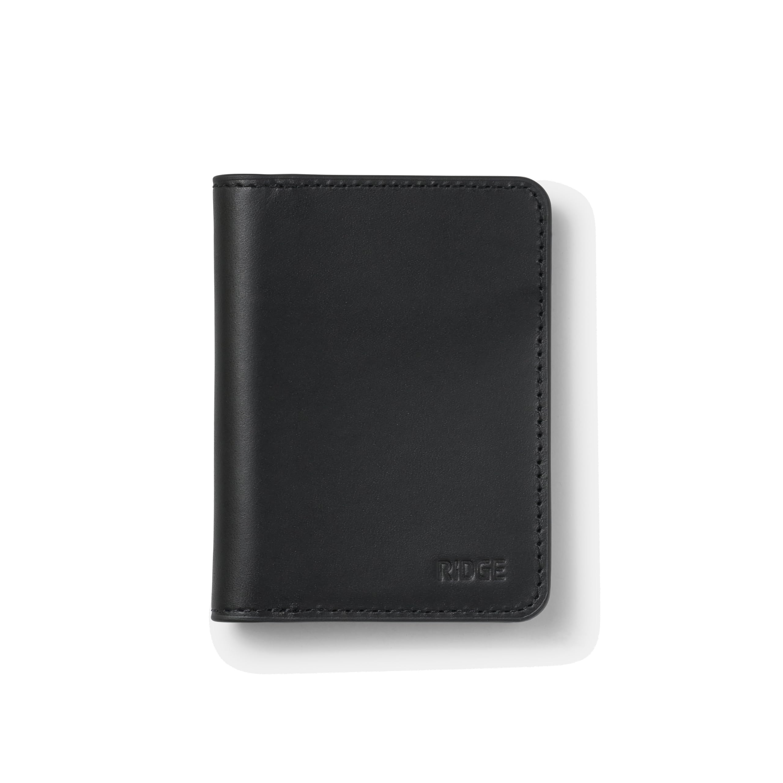 The Ridge Wallet For Men - Bifold Leather Wallet - Timeless Design Full Grain Leather Wallet, RFID Block, Holds Cash and Cards (Midnight Black)