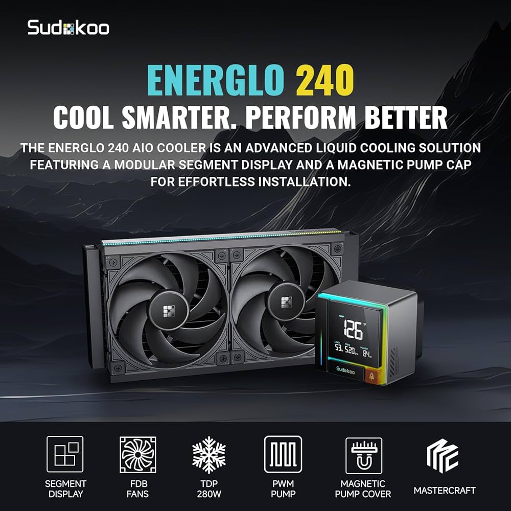 Amazon.co.jp: Sudokoo ENERGLO 240 液体冷却器:データ表示&PWM Amazon.co.jp: Sudokoo ENERGLO 240 液体冷却器:データ表示&PWM