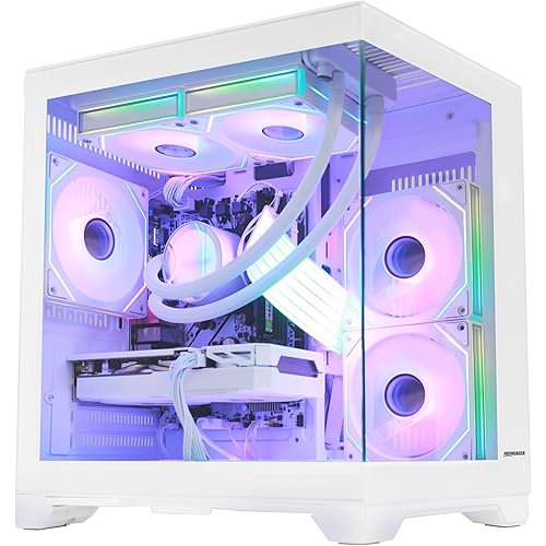Panorama Gaming PC Desktop - AMD Ryzen 7 5700G 3.8 GHz, RTX 5060 8GB, 32GB DDR4 RAM 3200, 1TB M.2 PCIE SSD, 650W PSU, 240mm AIO, Windows 11 Pro 64-bit Desktop Computer, White