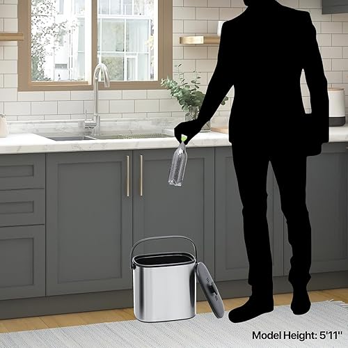 Miniatura 3 de MoNiBloom Cubo de basura pequeño colgante de 1.3 galones para cocina, baño, dormitorio, sala de estar, hogar, oficina, dormitorio, a prueba de