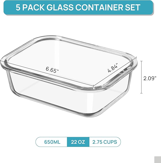 These containers are also stackable, which helps in organizing and saving space in your kitchen. With their clear glass construction, it's easy to identify the contents inside without opening the lid. The versatility and durability of these containers make them a practical choice for meal preparation and storage, catering to a variety of needs from cooking enthusiasts to busy professionals seeking efficient food storage solutions.