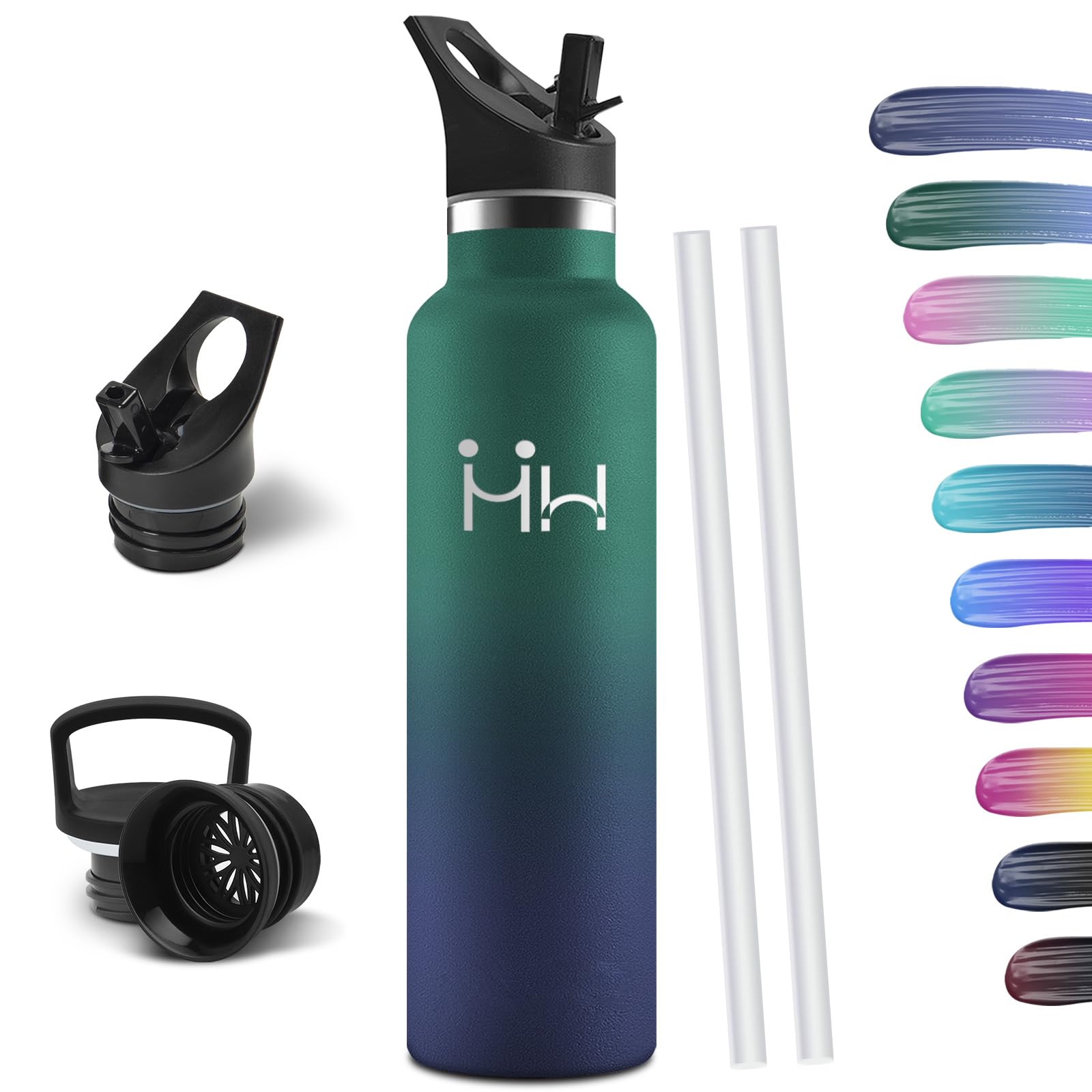 HoneyHolly Stainless Steel Water Bottle, 1000 ml Reusable BPA Free, Thermal Water Bottle, Water Bottle, Double Wall Vacuum Insulation, Thermos, Canteen for Adults, Sport