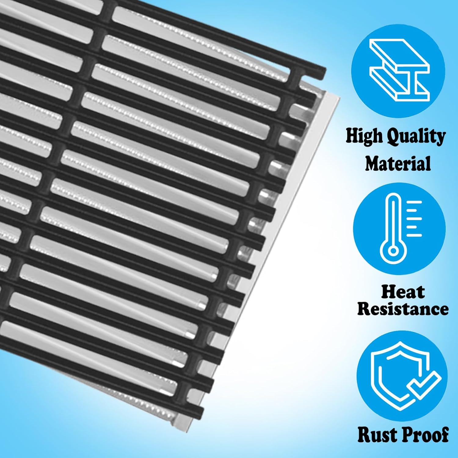 17 1/16"x 9 1/2"Grill Grates & Emitter Plates Replacement Parts for Charbroil TRU Infrared 4 Burner 463242715, 463242716, 463276016, 466242715, 466242815, 463257520, G533-0009-W1 G533-0009-W1A