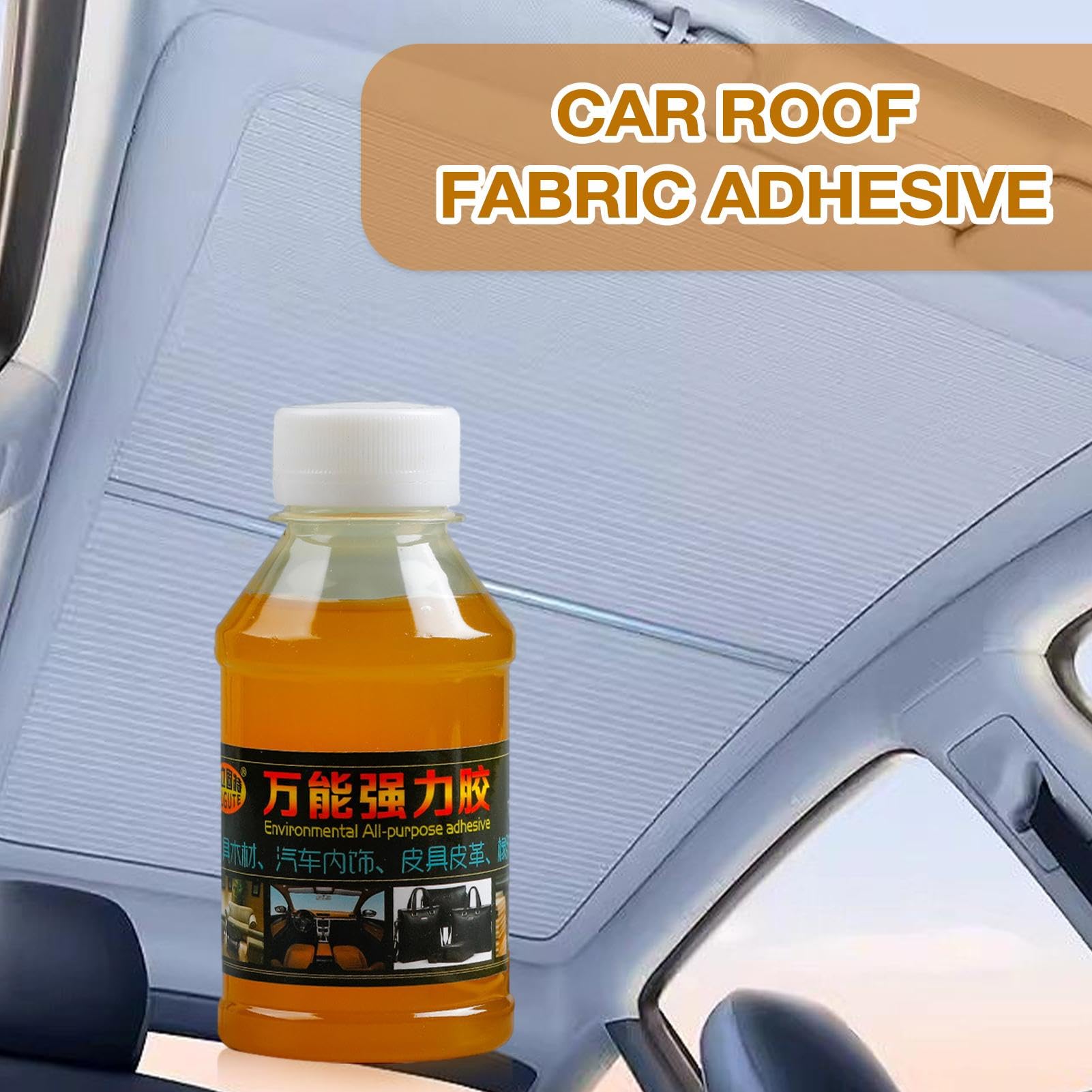 Generic Headliner Repair Glue, 100ml Strong Adhesion Fabric Bonding Glue, Liquid Fabric Glue, Car Inside Roof Cloth Repair Glue, Car Inside Roof Cloth Repair for Leather Polyester Doll Repairing