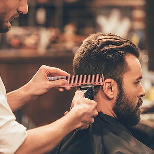 Miniatura 7 de Juego de peines de aluminio profesional para peluquería para vestirse, cortar el cabello y peinar peines largos y cortos, mango y peine de cola (oro