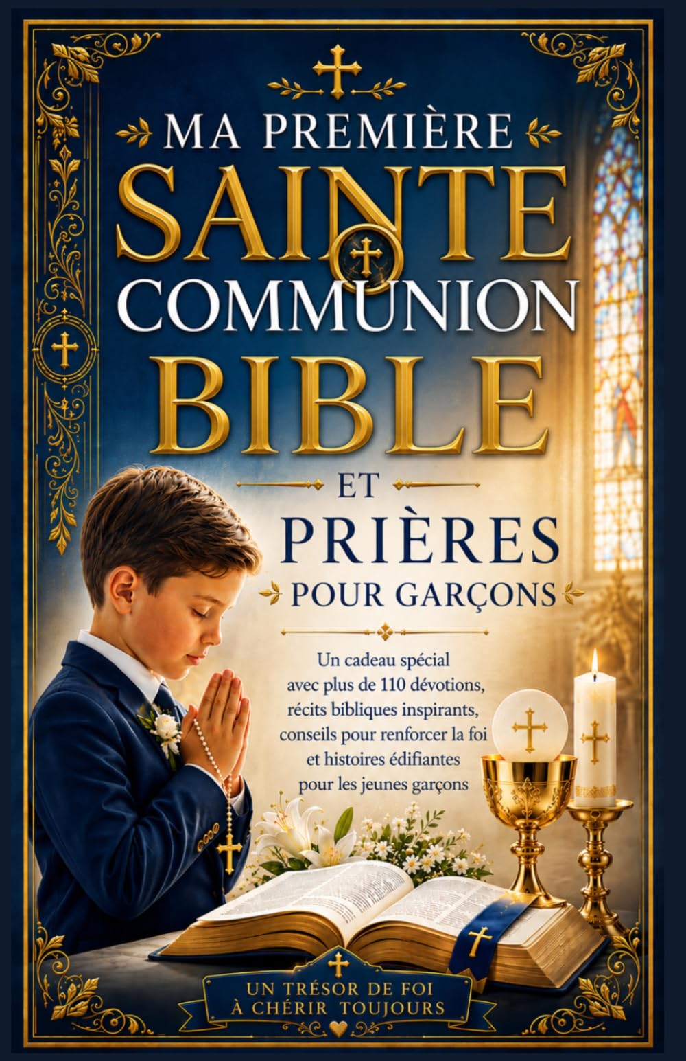 Ma première communion Bible et prières pour les filles: Un cadeau spécial comprenant plus de 110 dévotions, Récits bibliques, réflexions inspirantes, Édition souvenir pour jeunes filles