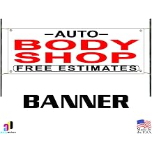 Auto Body Shop Free Estimates Banner Sign Repair Dent Paint Work Shop