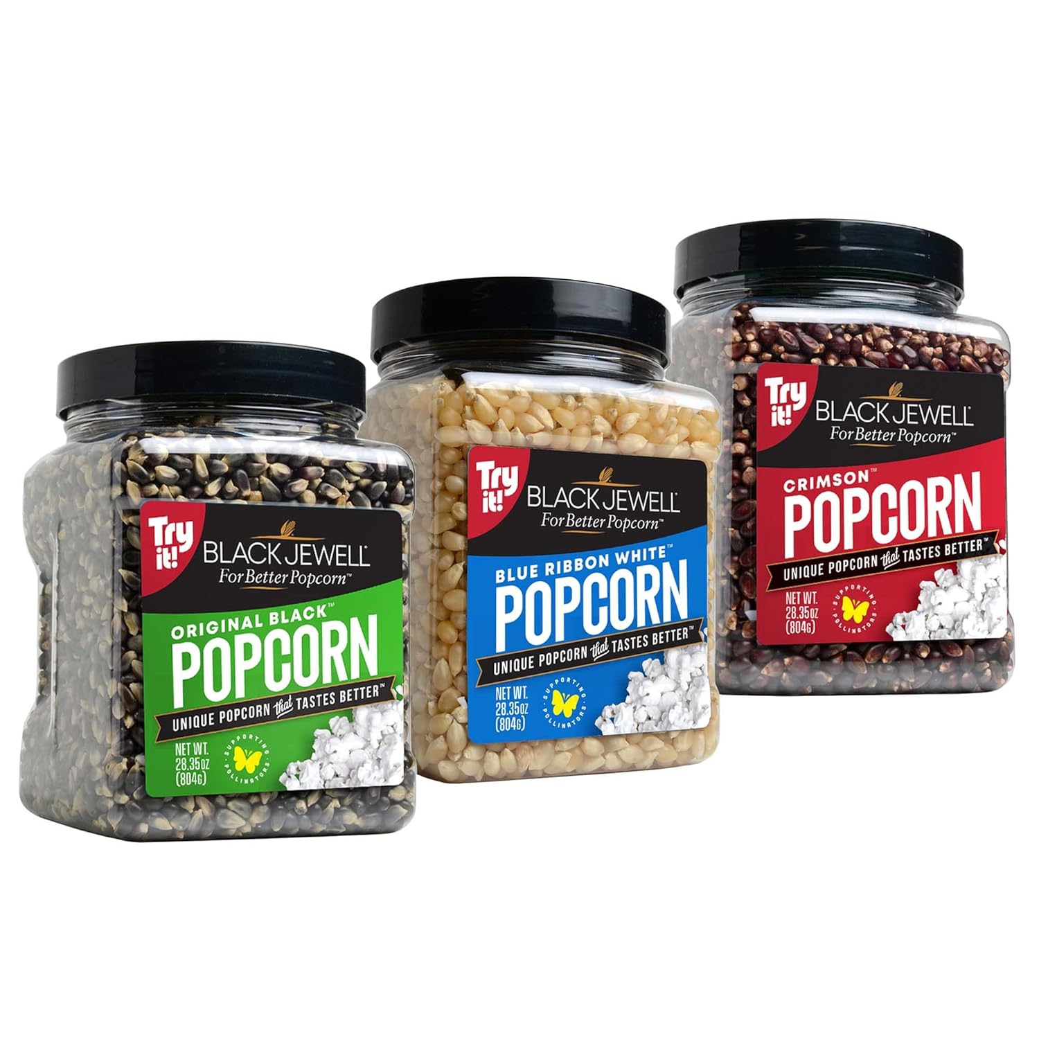 Black Jewell Gourmet Popcorn Kernels, Variety Pack with