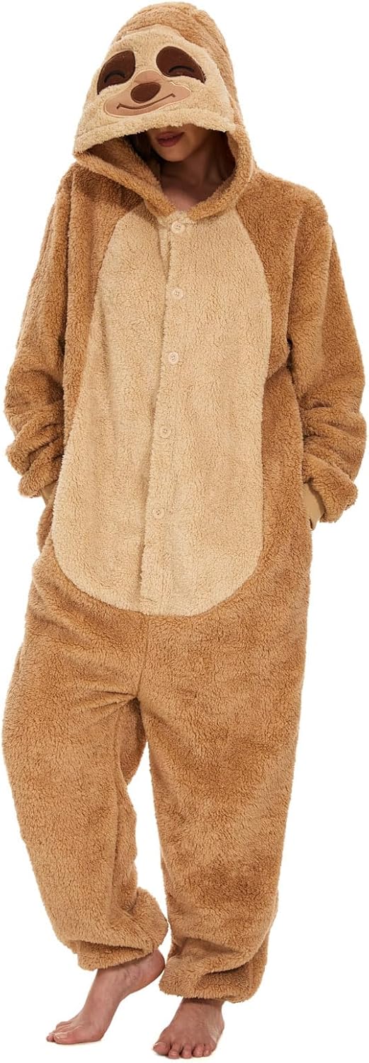 LATH.PIN Animal Onesie Pajamas for Adults Unisex One Piece Halloween Cosplay Costume Sleepwear for Women and Men - Image 3