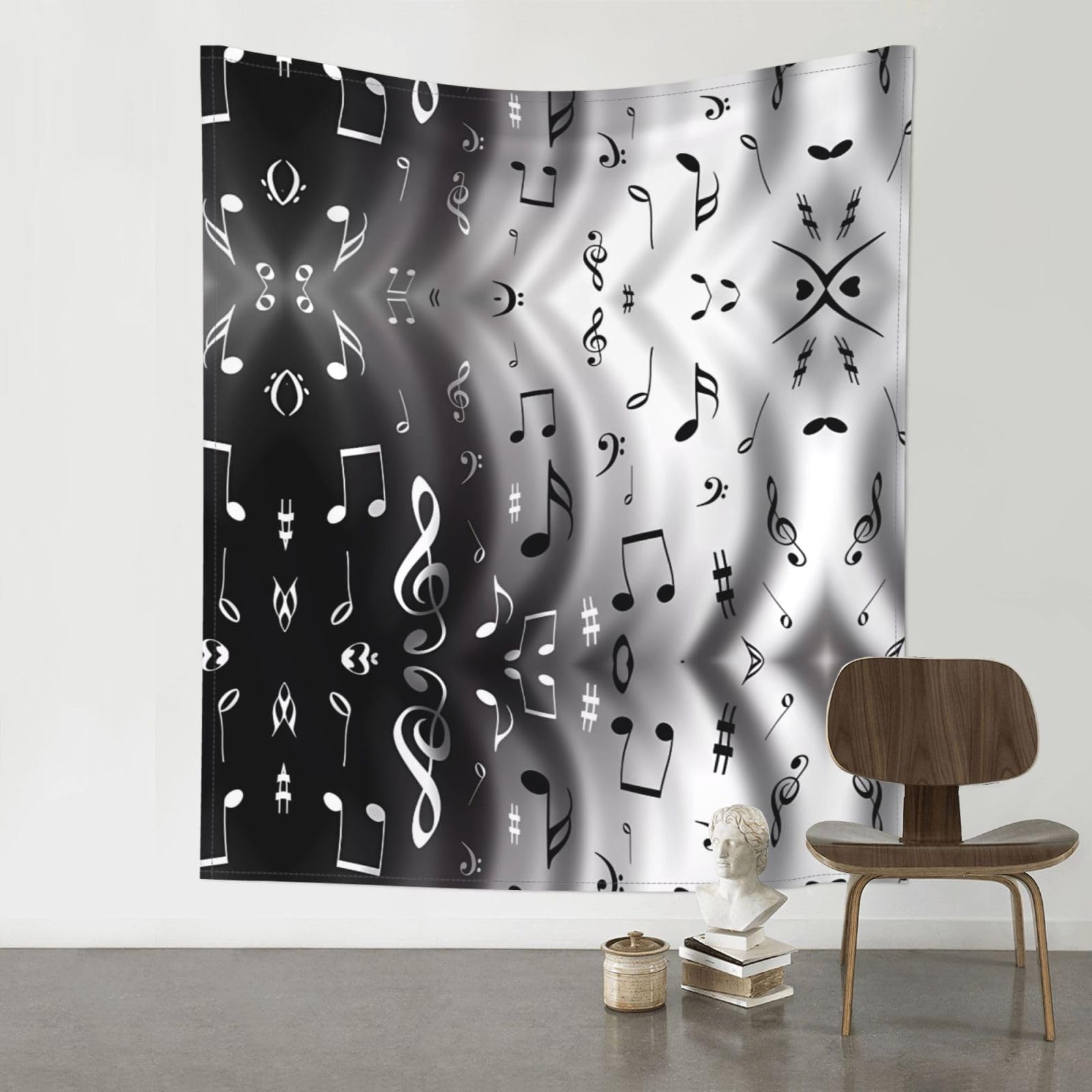 WHJSSF music Prints 60x51in Wall Tapestry Bohemian Throw Blanket Dorm Decor Beach Picnic Cover