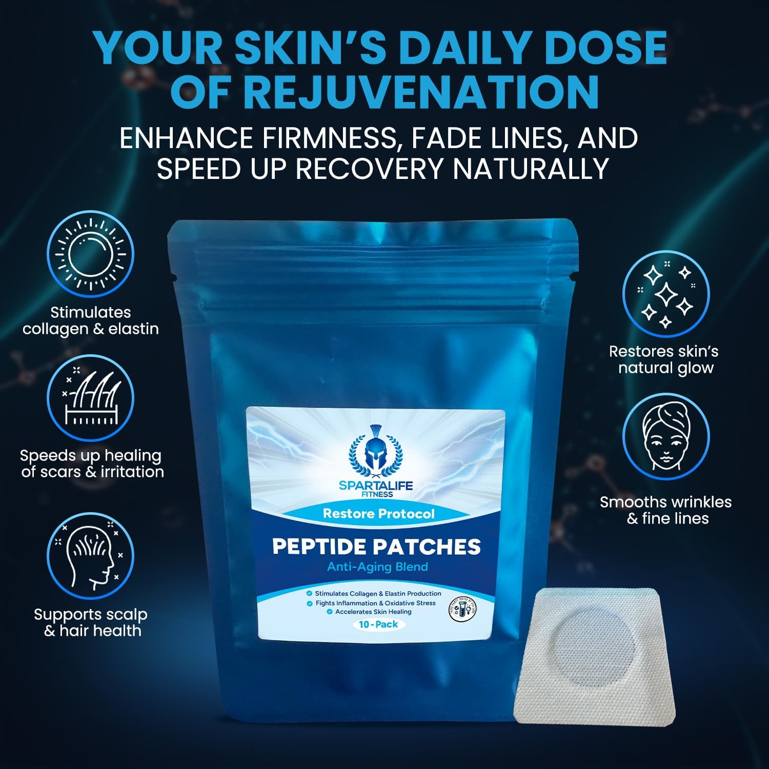 Anti-Aging Peptide Patches - GHK-Cu Cosmetic Skincare Patch for Radiant Looking Skin