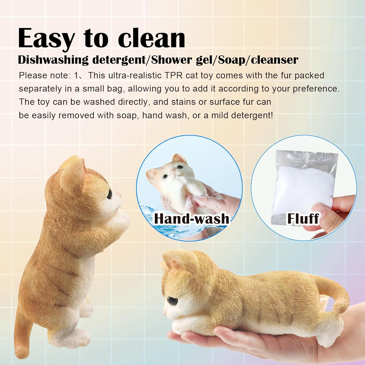 Big Hand Painted Cat Squishy Toys，Large Cute Ultra Soft Kitty Squeeze Fidget Toys for Stress Relief ,Kawaii Squishies Sticky Animal Toys for Adults Kids,Decompression Sensory Balls （Congratulations）