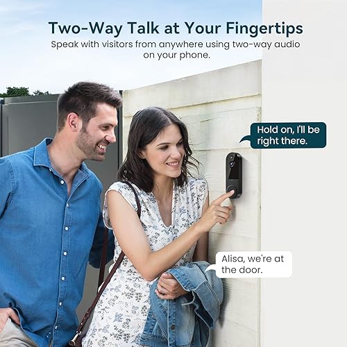 Miniatura 6 de Timbre de video inalámbrico Wi-Fi con visión nocturna, audio bidireccional, detección de movimiento AI y almacenamiento en la nube (se vende por