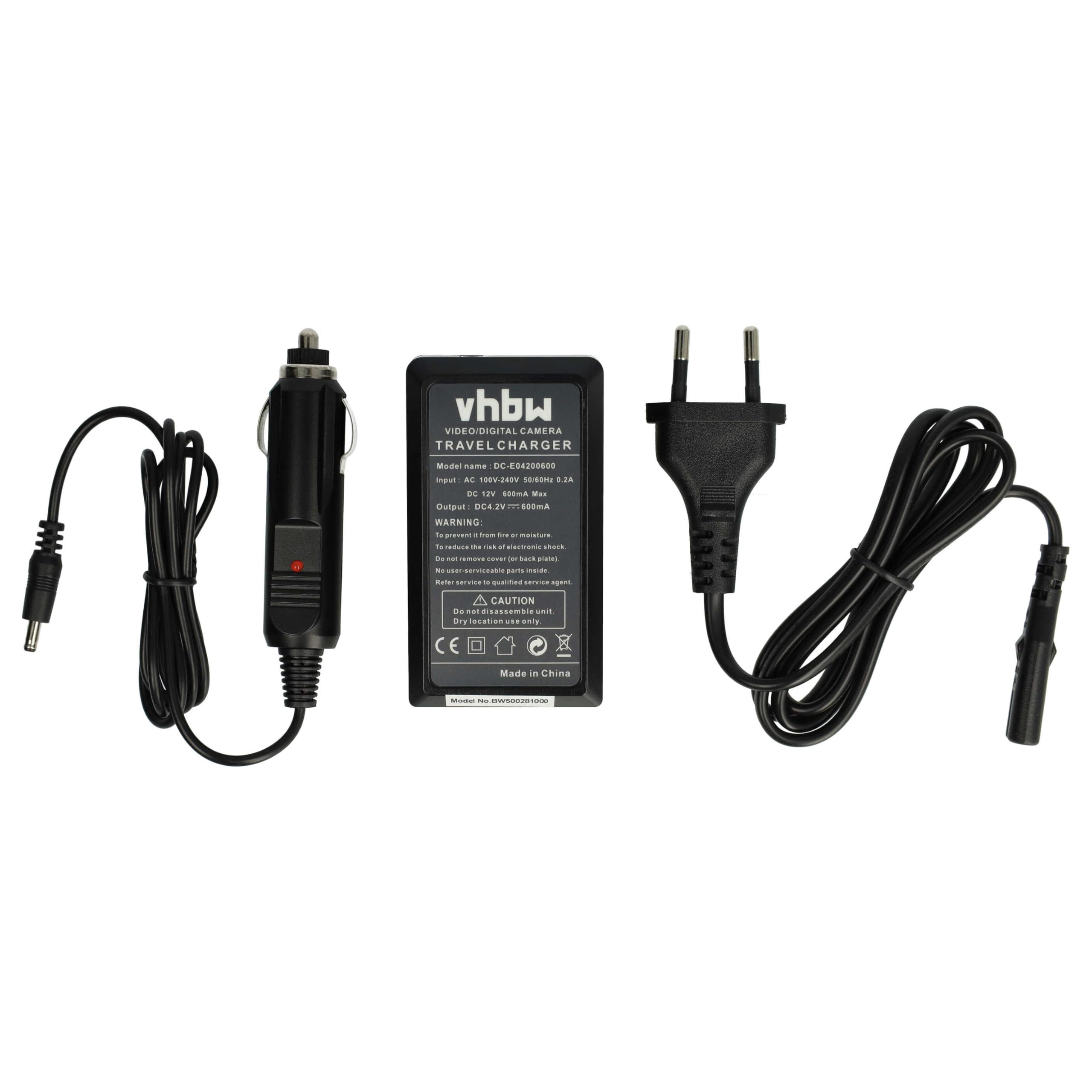 vhbw caricabatterie compatibile con Panasonic Lumix DMC-FS2, DMC-FS3, DMC- FS5, DMC-FX30 batterie di fotocamera videocamera DSLR