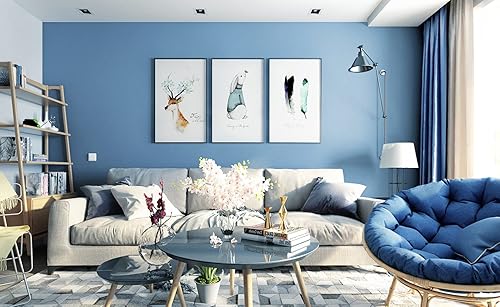 Miniatura 7 de Ismoon Papel de contacto azul mate de 15.7 x 236 pulgadas, papel tapiz azul mate, papel tapiz extraíble, papel tapiz autoadhesivo de película de