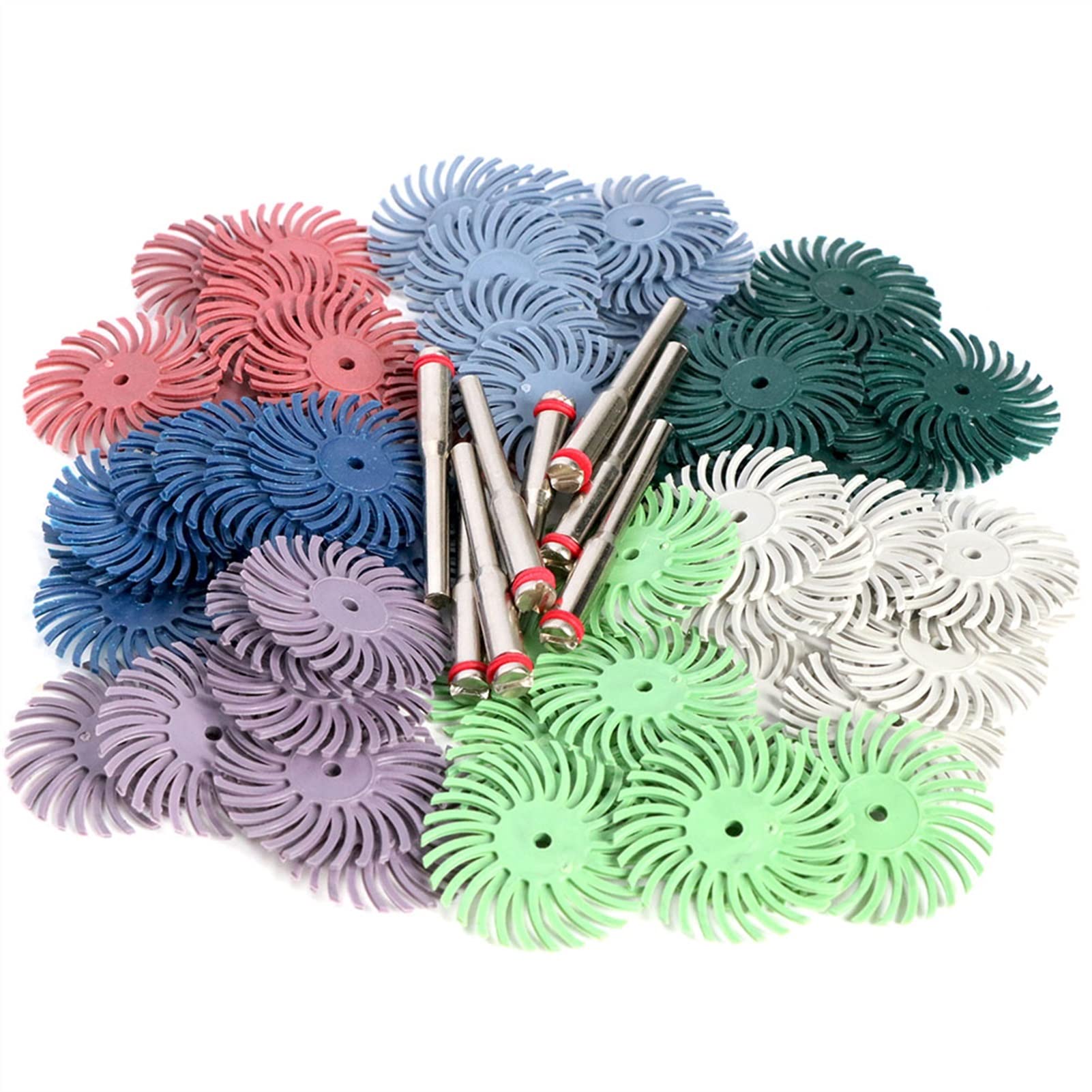 Bristle Disc Kit Szczotka szlifierska 1/8" 3 2,35 mm Końcówka wałka polerskiego / ziarnistość 30 szt. Zestaw 80 / z trzpieniem M