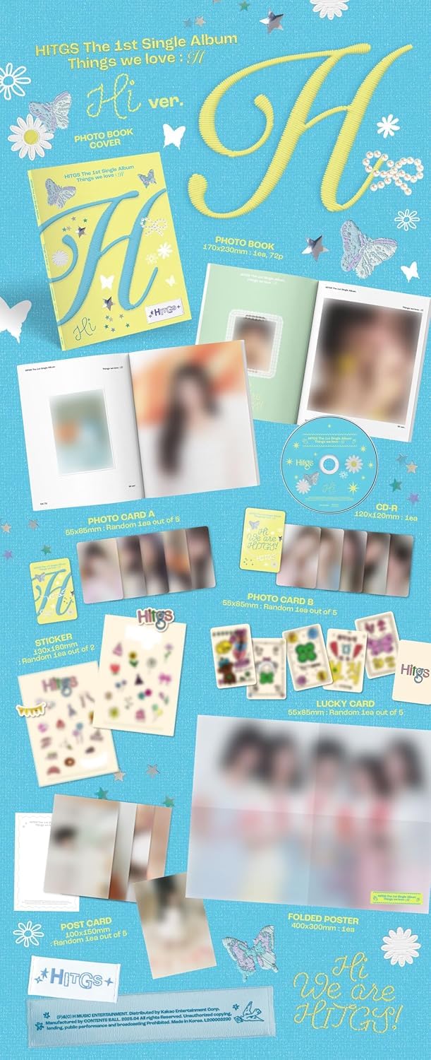 Hitgs - 1st Single Album Things we love : H CD (Random ver.) + Extra photocards