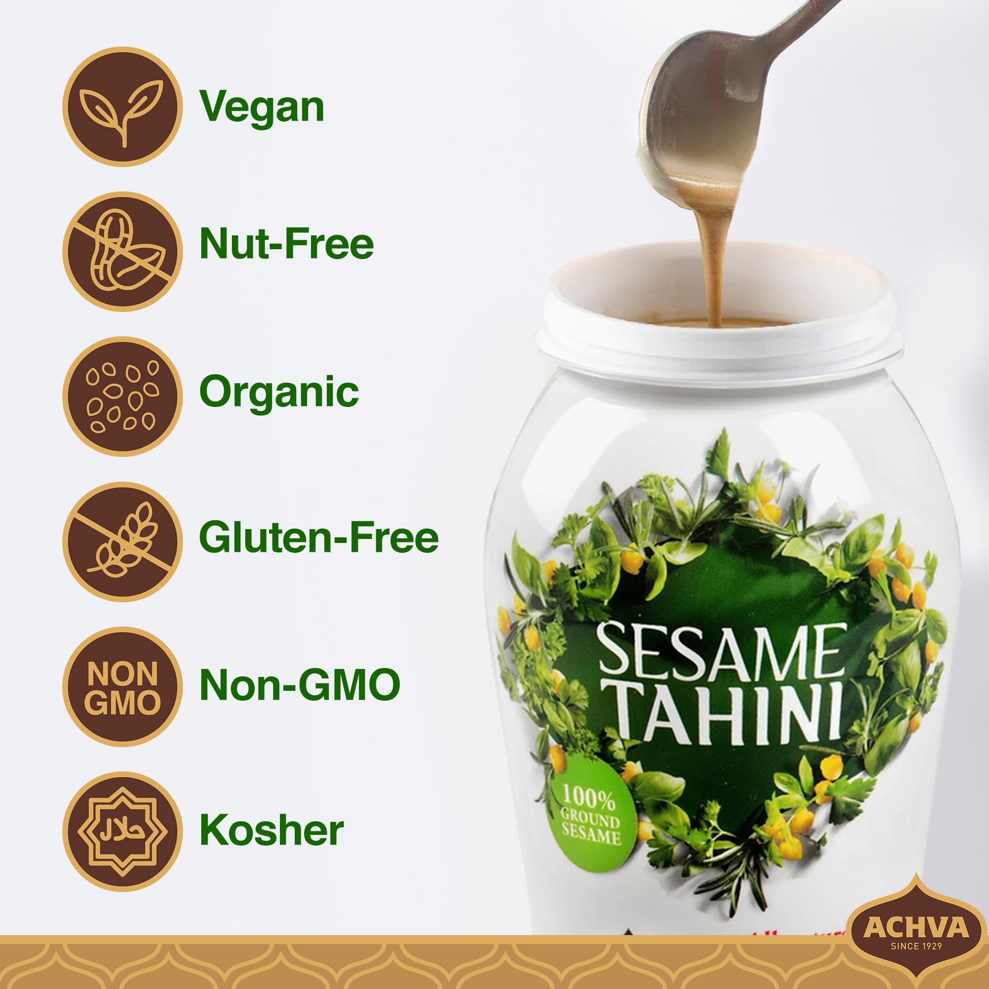 Achva Tahini Crushed Sesame Seeds, 17.6 Ounce