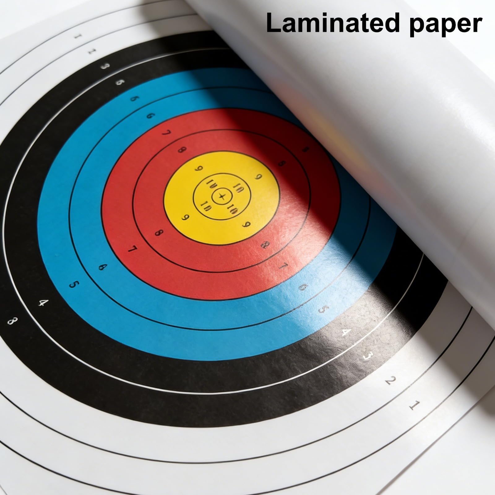 Lot de 20 disques Archery Target Face : 60 × 60 cm 10 anneaux Archery Target Paper, Accessoires de tir à l'arc Impression couleur Archery Pads, disques en papier pour entraînement de tir et