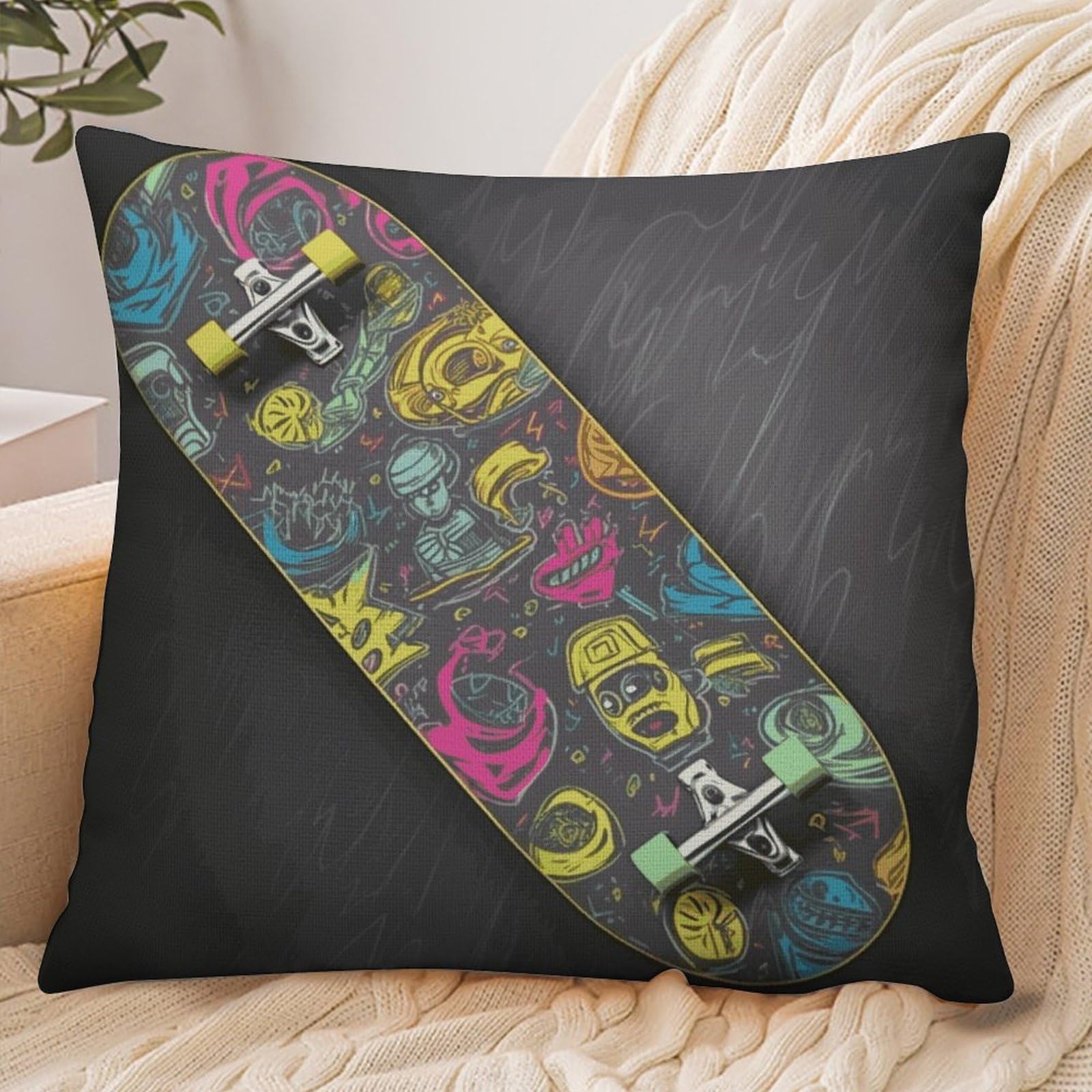 Fekiloot Style Graffiti Skateboard Pillowcase Pillow Sham Pillow Case
