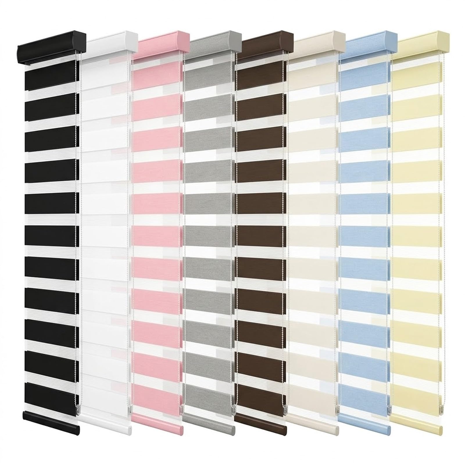 Tenda a Rullo Giorno e Notte per Porte e Finestre, Tende Avvolgibile Zebra | Doppio Strato Filtrante con Catenella, Fissaggio a Soffitto o Parete(Pink,110W x 150H cm)