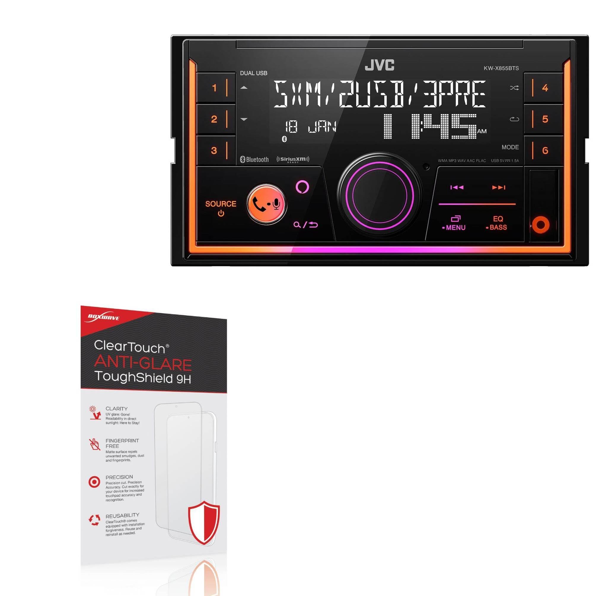BoxWave Screen Protector Compatible With JVC KW-X855BTS - ClearTouch Anti-Glare ToughShield 9H (2-Pack), Anti-Glare 9H Tough Flexible Film Screen Protector