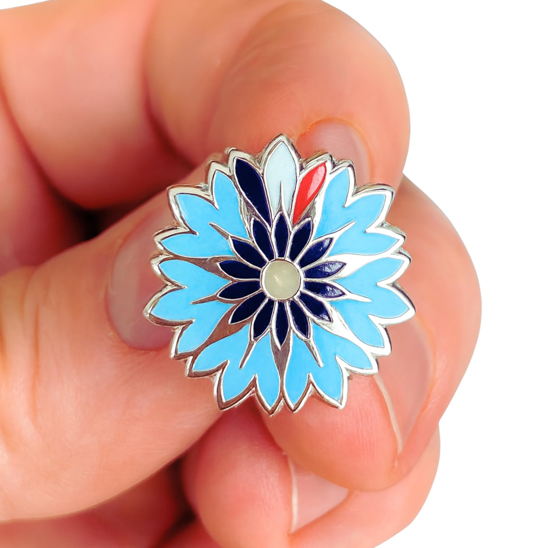Pins Bleuet | Broche Fleur | Broche Costume Homme | Pin's Étoile | Pins Costume Homme | Pin Tricolore Argenté