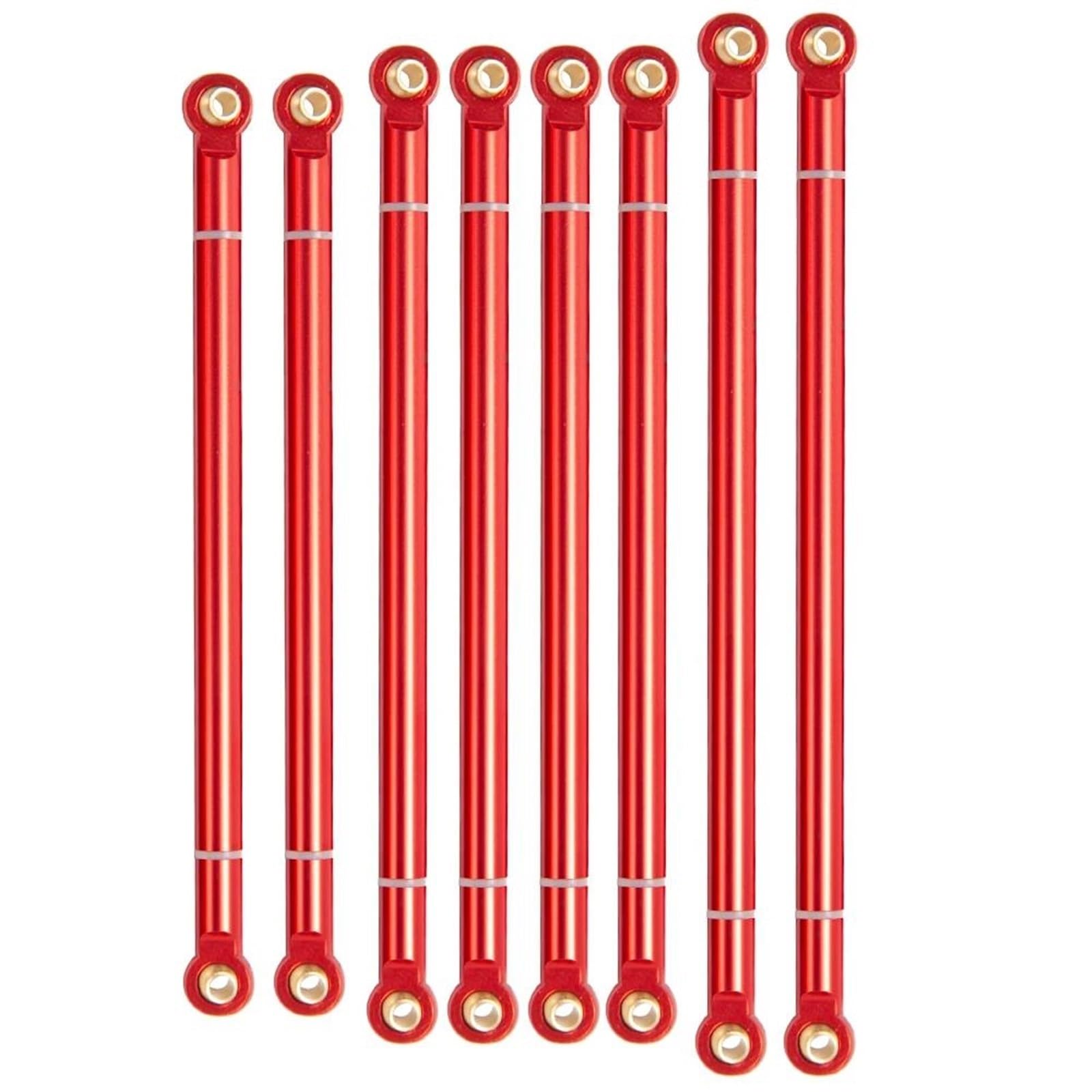 Varilla de Tracción para Axial para SCX10 1/10 RC Crawler Car Accesorios Enlaces 8 Unids/Lote Varilla De Enlace Aleación Aluminio Kit Sin Ensamblar Distancia Entre Ejes 313 Mm(Red)