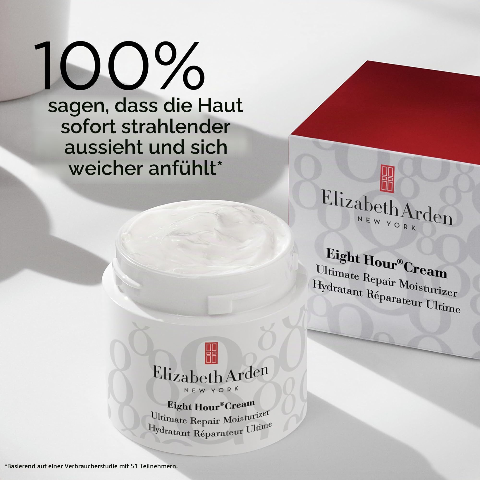 Elizabeth Arden – Eight Hour Cream Ultimate Repair Moisturizer, leichte Gesichtsfeuchtigkeitscreme mit Squalan & Ectoin, tiefenwirksame, langanhaltende Feuchtigkeitsversorgung, 50 ml