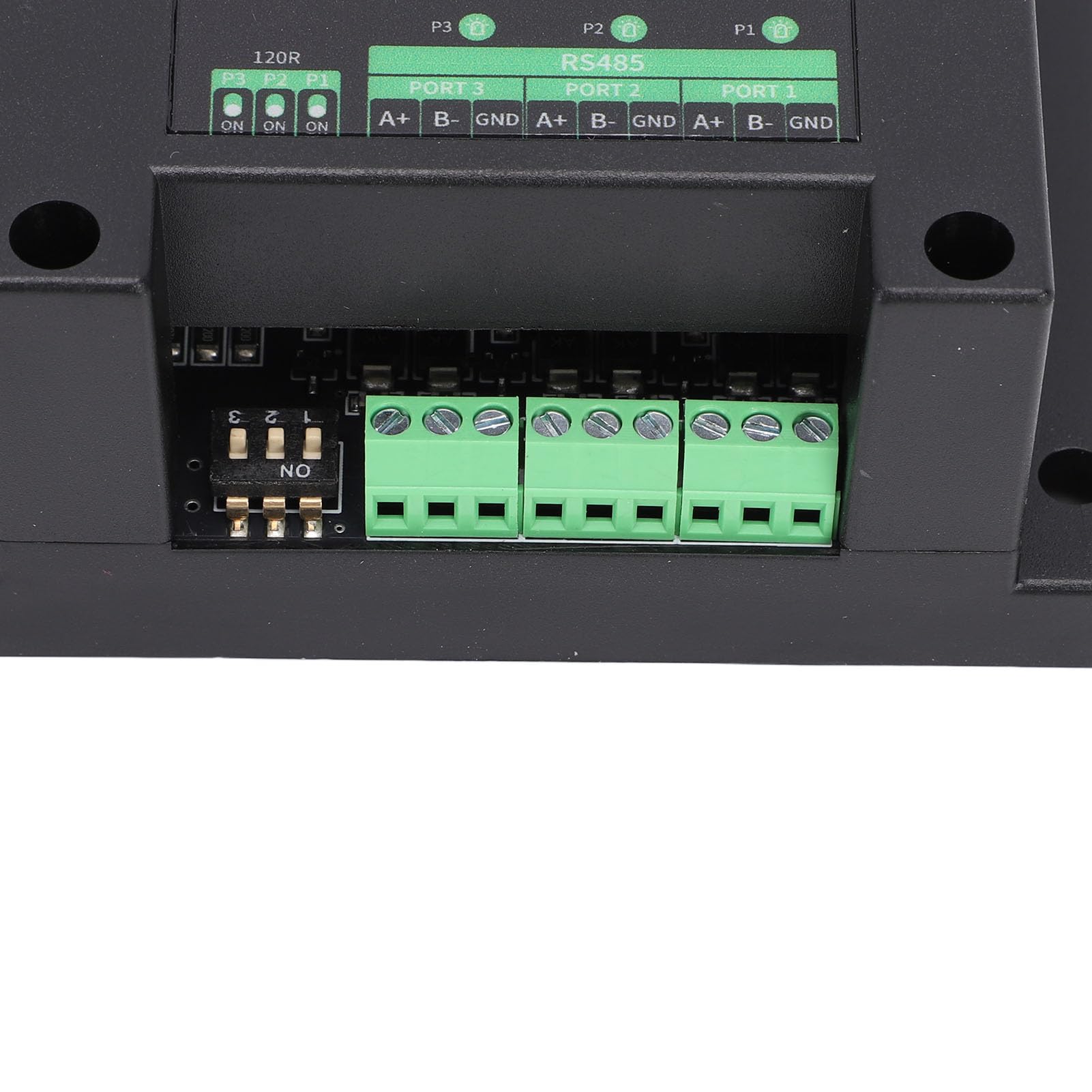 Sxhlseller Hub 485 Optoisolato Trasferimento Trasparente Half Duplex a 4 Porte, Montaggio su Guida DIN Hub 485 con Alimentazione e Isolamento Ottico, 32 Nodi per Porta, velocità di Trasmissione 1Mbps,