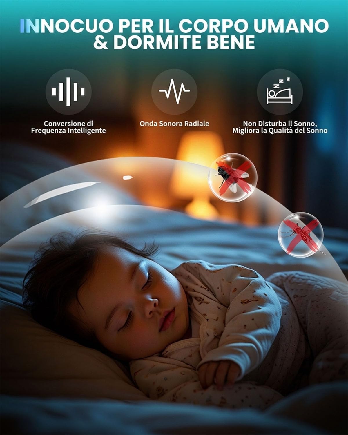 Repellente per Parassiti a Ultrasuoni, 6 Pacco con Interruttore Indipendente – Efficace contro Zanzare, Topi, Insetti, Scarafaggi, Formiche, Ragni – Sicuro per Bambini e Animali Domestici