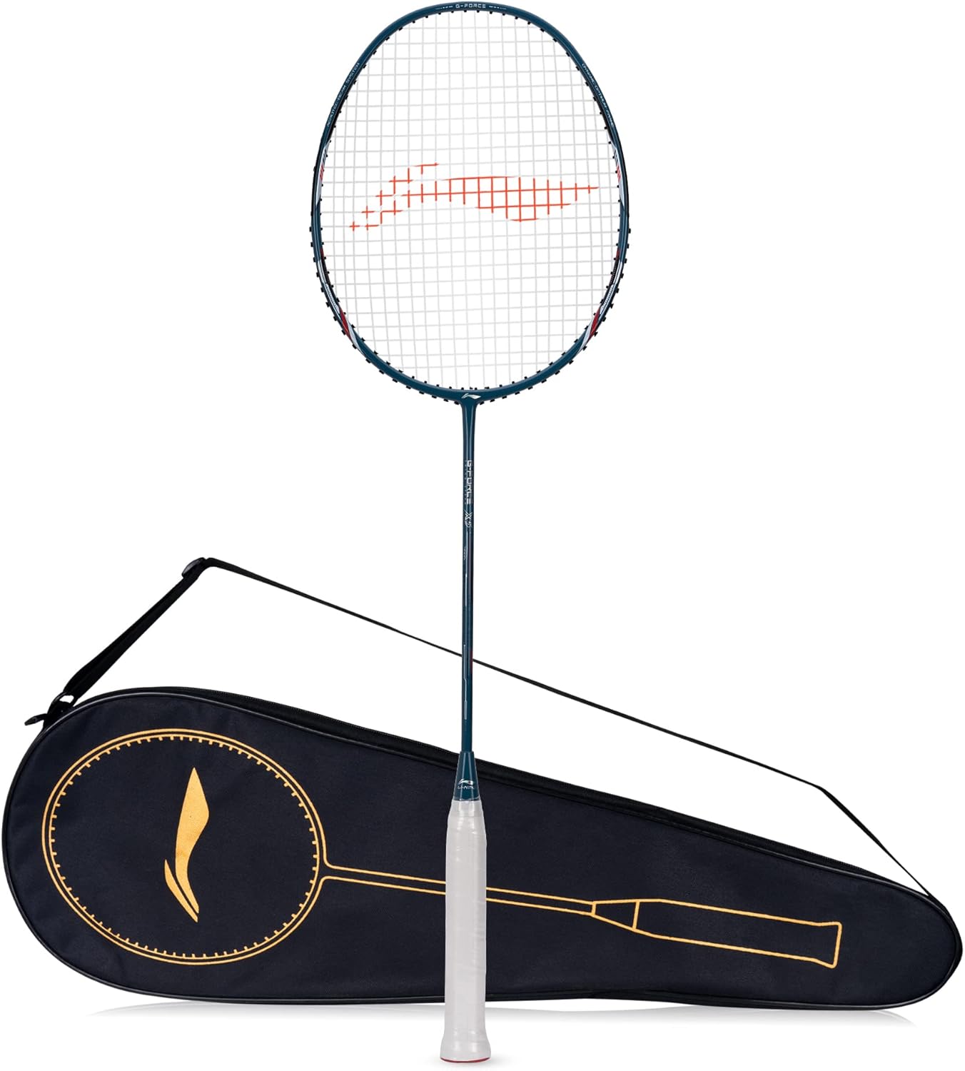 Li-Ning G-Force X5 Carbon Fibre Badminton Racket with Free Full Cover(82 Grams, 28 Lbs) (Cool Grey::White)