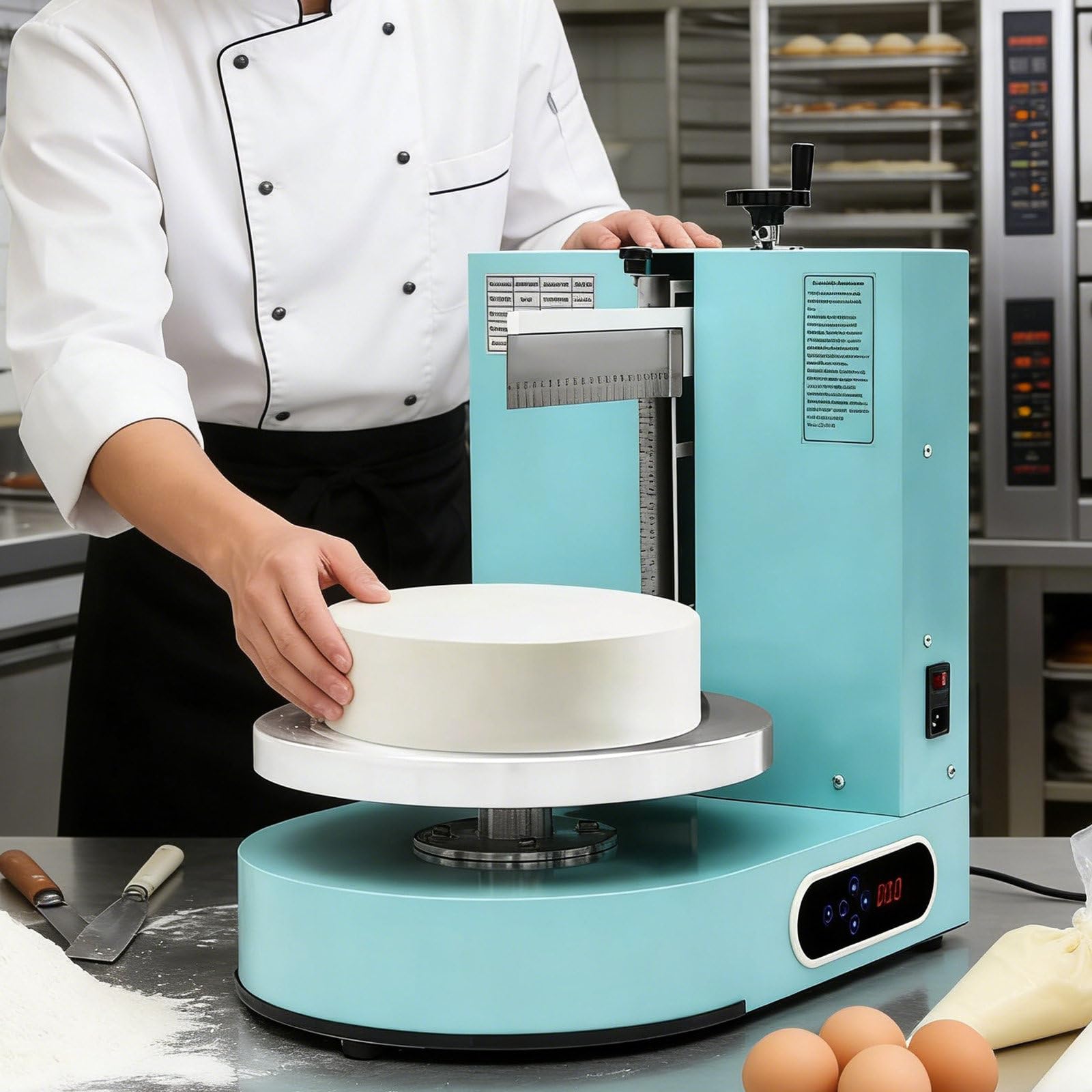 Elektrischer Tortencremeverteiler, Einstellbare Geschwindigkeit 60–300 U/Min, Ideal Zum Glatten Überziehen Und Dekorieren Von Torten, Blau