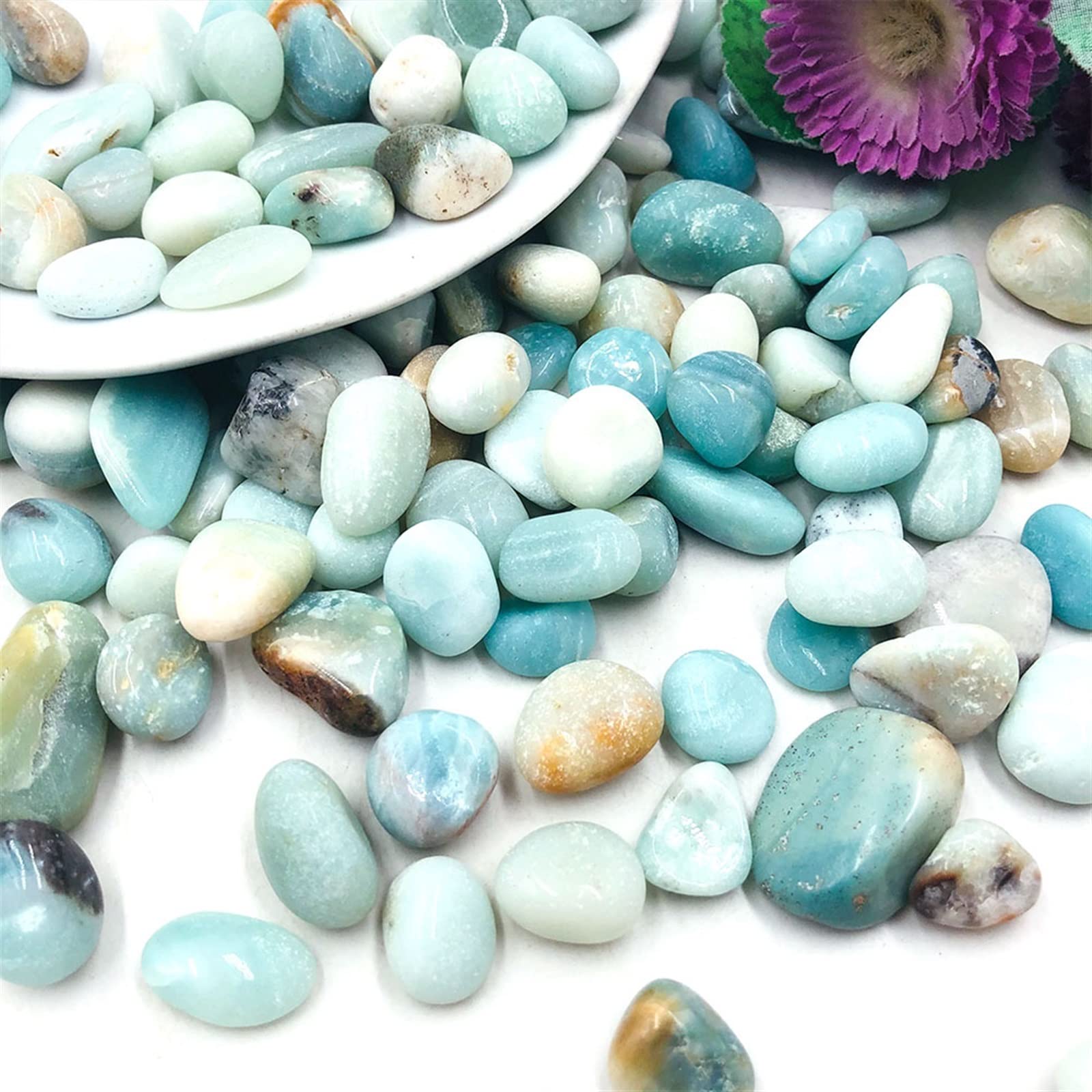 50 g/Paquete de calcita del Caribe, Piedra Natural, Grava, Cristales de Cuarzo, decoración de la habitación del hogar, Acuario, pecera, jardín Inicio Colecciones