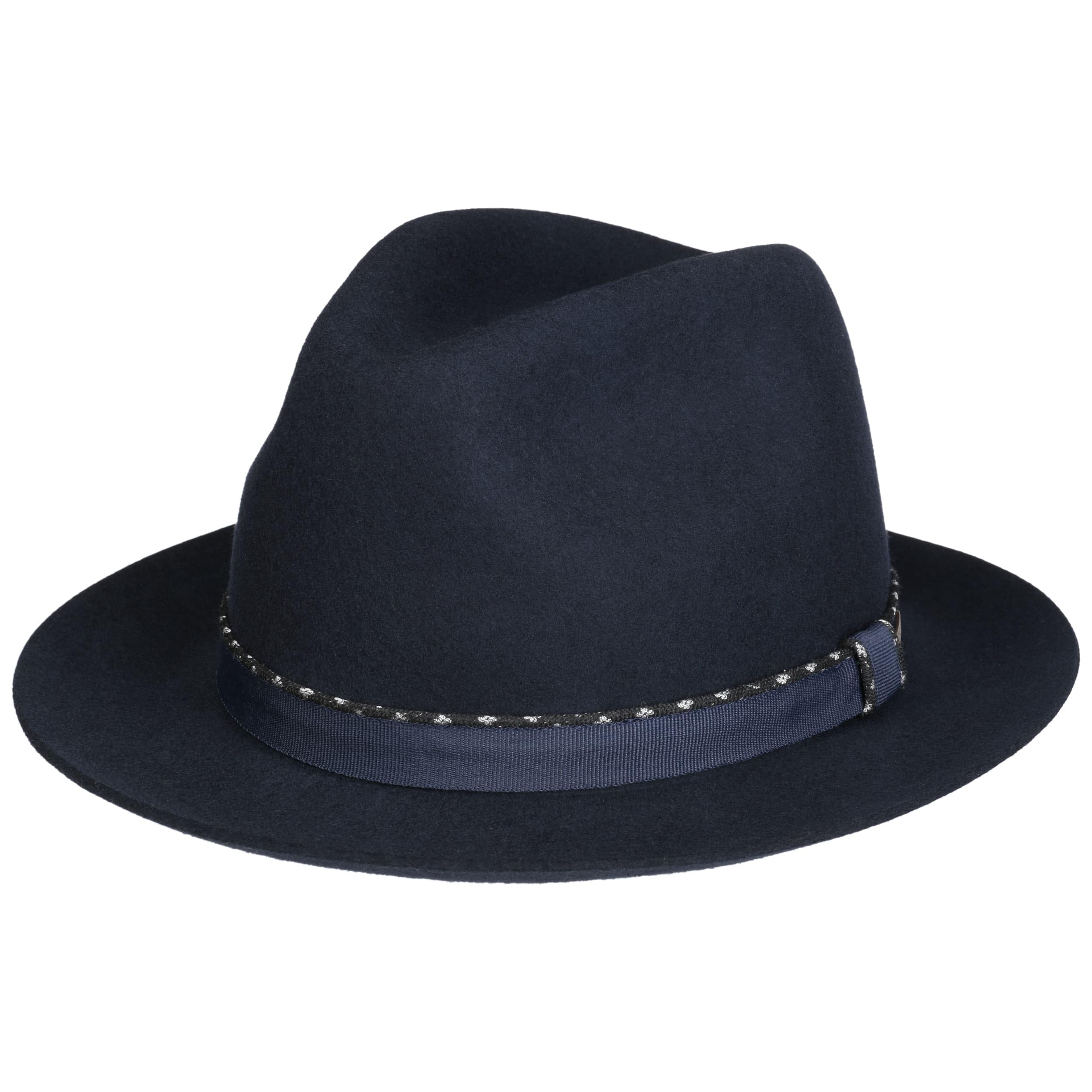 Stetson Chapeau en Laine Malcon Player Femme/Homme - Made in The EU de Feutre avec Ruban Gros Grain Automne-Hiver Hiver