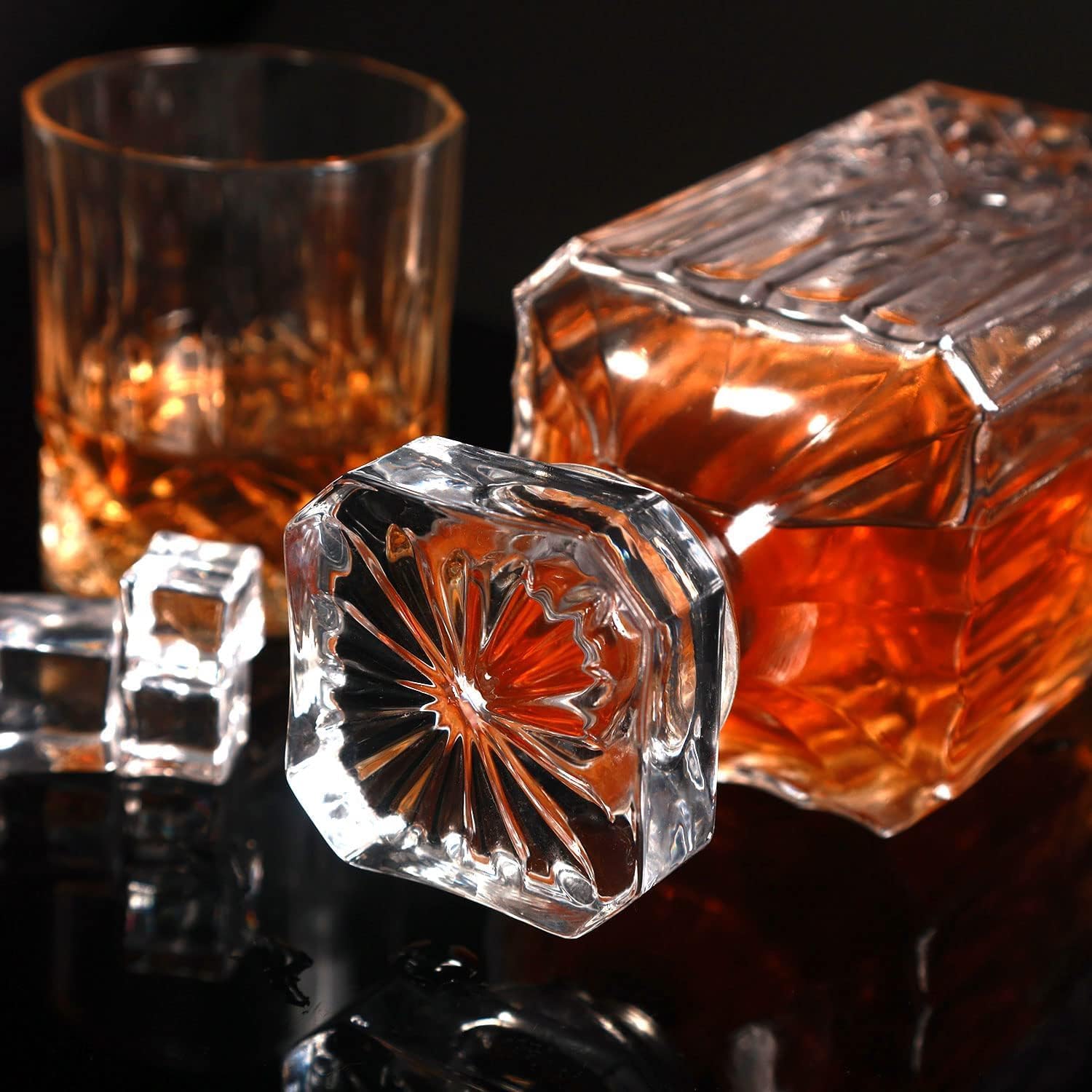Red-Rubby Whiskey Bottle Decanter for Whisky Scotch, Liquor, Vodka, Wine or Bourbon | Food Grade Bpa Free (800 ML) - Glass | Decanter-6 1