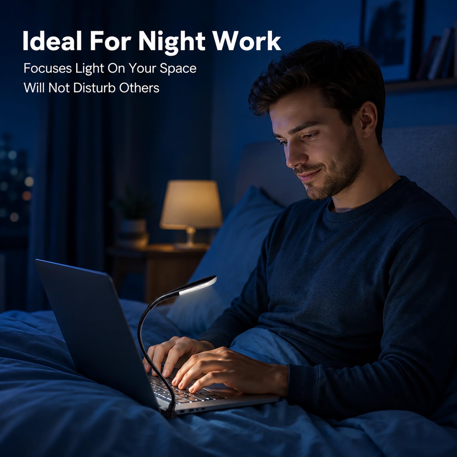USB Lampe, Dimmbare USB Lampe Mini-LED-Licht Laptop PC, flexible Schwanenhalslampe 14 LED-Perlen, 3-stufige Helligkeit, Touch-Ein/Aus-Schalter, tragbar, augenfreundlich,Lesen, Notebook, Nachtlicht