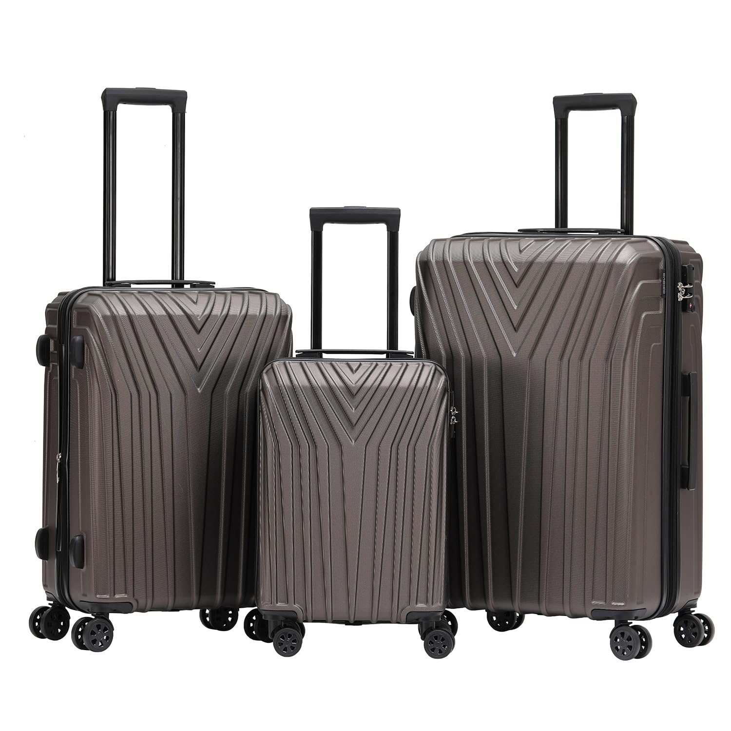 BEIBYE 3-teiliges Kofferset Hartschale, Reisekoffer mit TSA-Schloss, 4 Zwillingsrollen und Teleskopgriff, Erweiterbar bei Größe XL und L (M ohne Erweiterung), Trolley Koffer Set